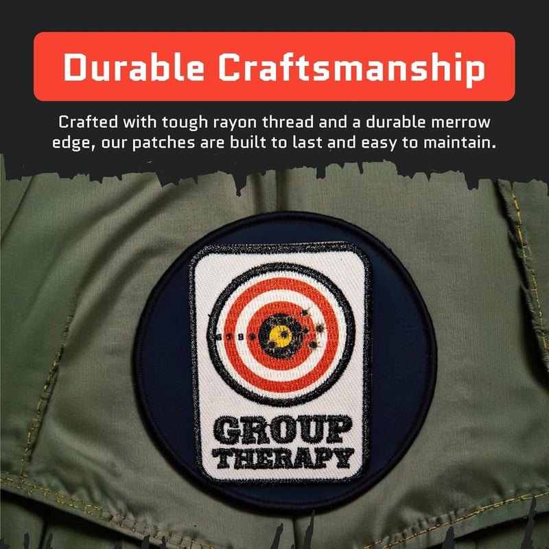 Jestik Group Therapy Embroidery Patch - Funny Embroidered Patches, Military Tactical Morale Patch with Hook and Loop Fastener, Cute Patches for Backpacks, Jeans, Jackets, Vests, Hats & More - Image 4